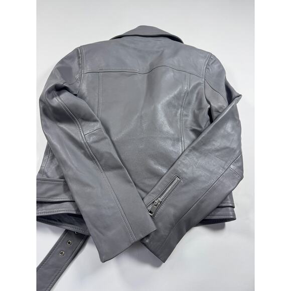 Walter Baker Gray Genuine Soft Leather Moto Biker Jacket Size Small Women NWOT - Picture 9 of 9
